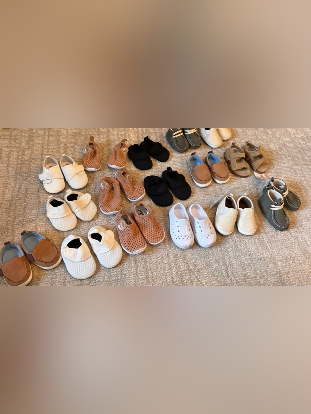 Baby boy bundle of 16 pairs of shoes from size newborn to 12 months